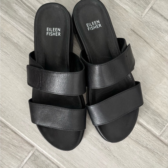 Eileen Fisher Dee Leather Slide Sandal size 7 1/2 - Picture 6 of 11